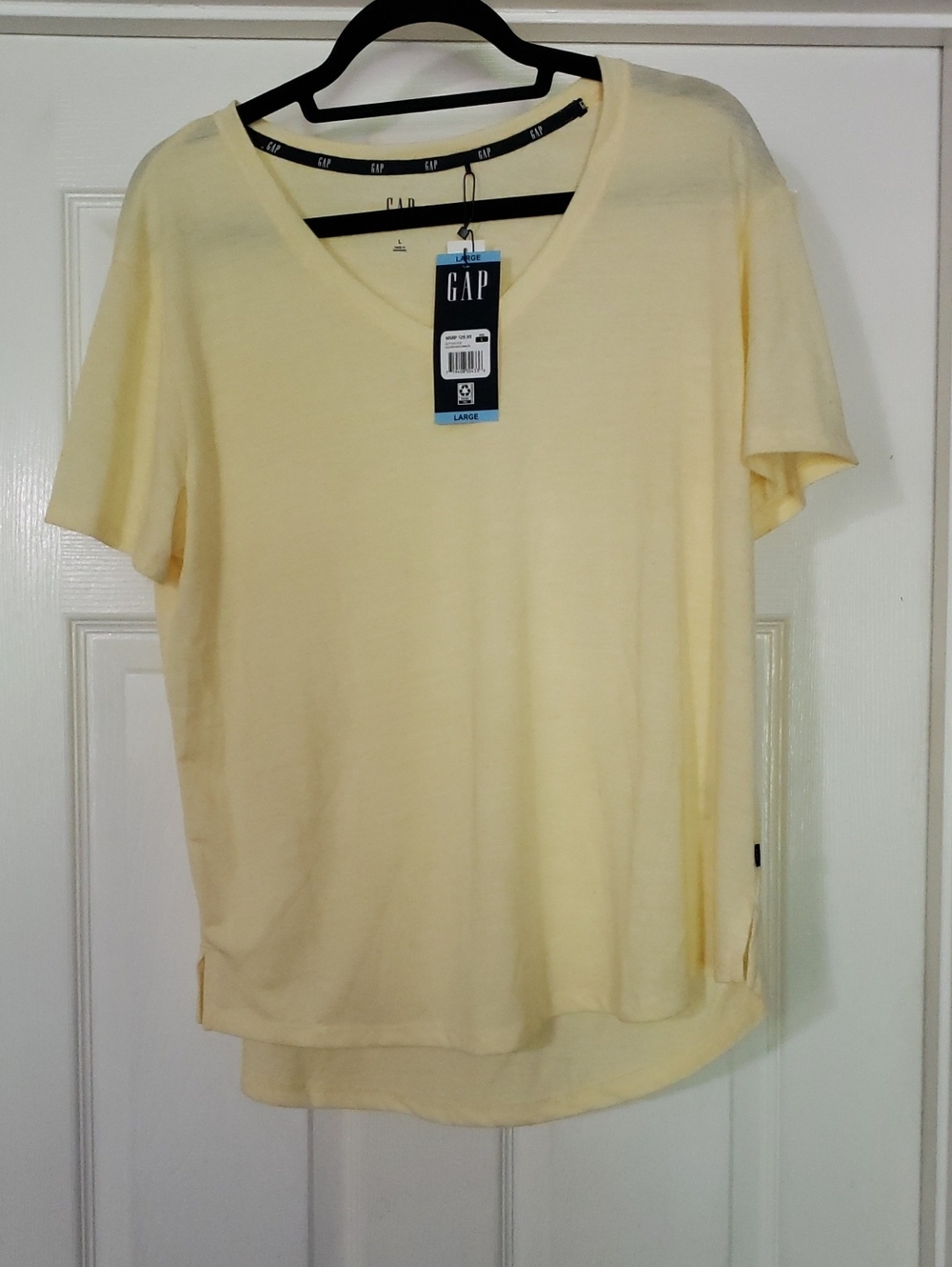 NWT-GAP Women's Golden Haze Marled V-Neck Short Sleeve Top Large
